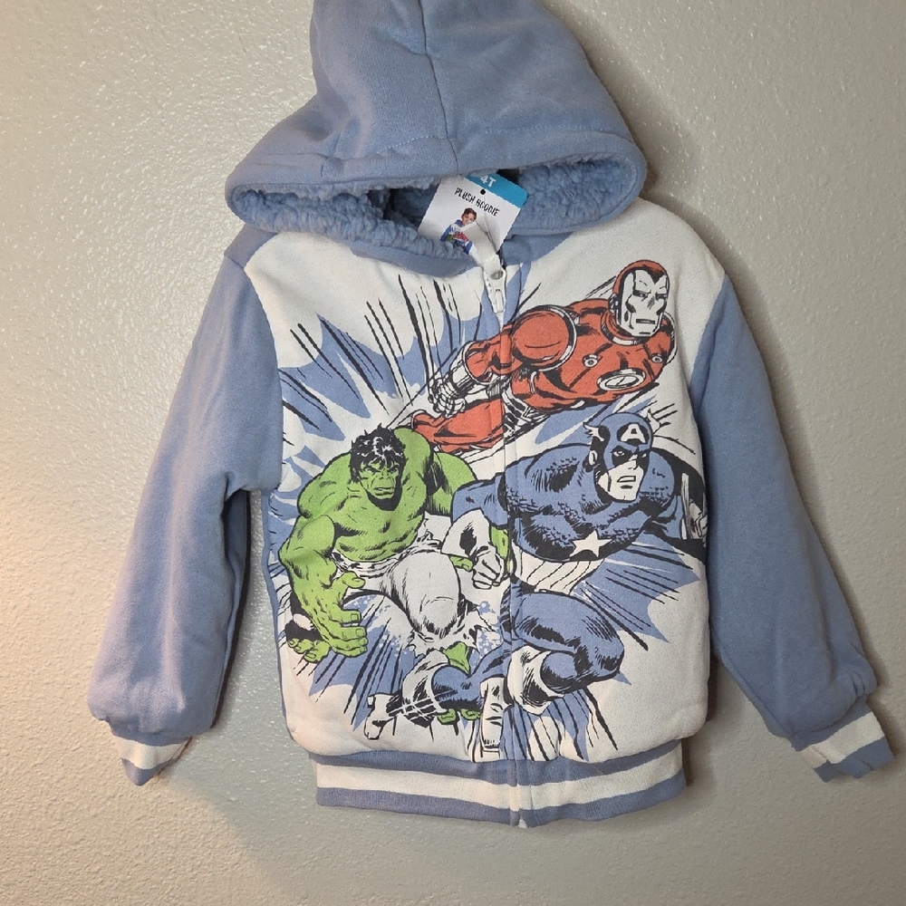 Marvel Superheroes Kids Hoodie - Light Blue and White